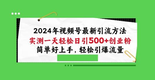 2024年视频号最新引流方法，实测一天轻松日引100+创业粉，简单好上手，轻松引爆流量【揭秘】-全有网创
