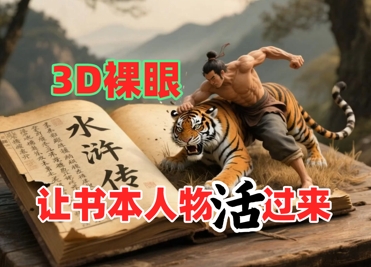 书本人物裸眼3D视频，新的玩法，流量超猛，保姆级教程-全有网创