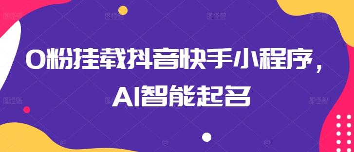0粉挂载抖音快手小程序，AI智能起名-全有网创