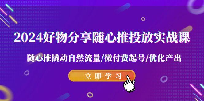 2024好物分享-随心推投放实战课 随心推撬动自然流量/微付费起号/优化产出-全有网创