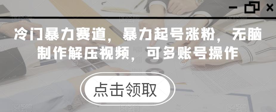 冷门暴力赛道,暴力起号涨粉,无脑制作解压视频,可多账号操作-全有网创
