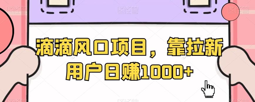滴滴风口项目，靠拉新用户日赚1000+-全有网创
