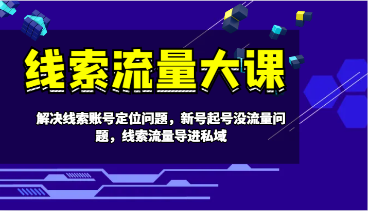 线索流量大课-解决线索账号定位问题，新号起号没流量问题，线索流量导进私域-全有网创