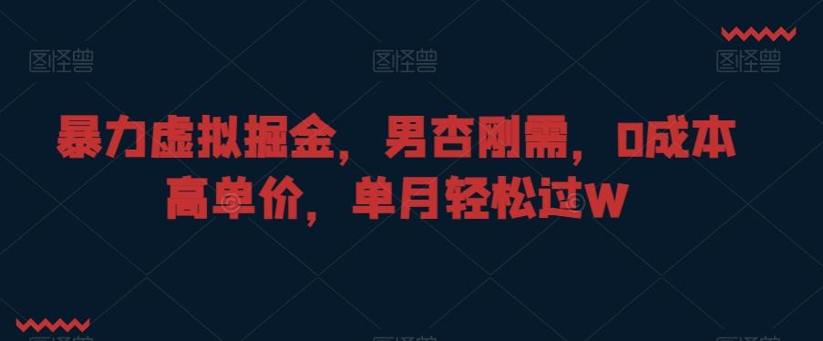 暴力虚拟掘金，男杏刚需，0成本高单价，单月轻松过W【揭秘】-全有网创