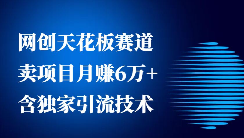 网创天花板赛道，卖项目月赚6万+，含独家引流技术(共26节课)-全有网创