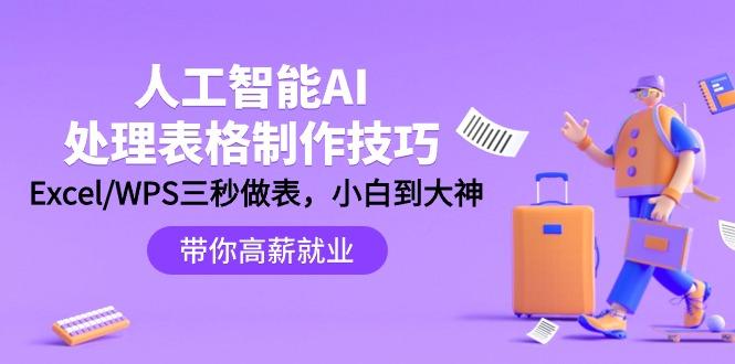 (9459期)人工智能-AI处理表格制作技巧：Excel/WPS三秒做表，大神到小白-全有网创