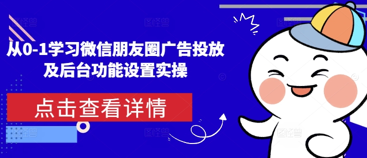 从0-1学习微信朋友圈广告投放及后台功能设置实操-全有网创