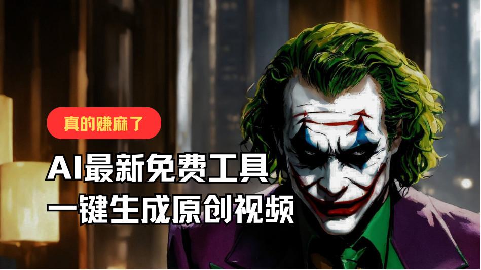 最新免费AI工具,一键生成原创视频,佛系搬运,轻松月入10000+!-全有网创