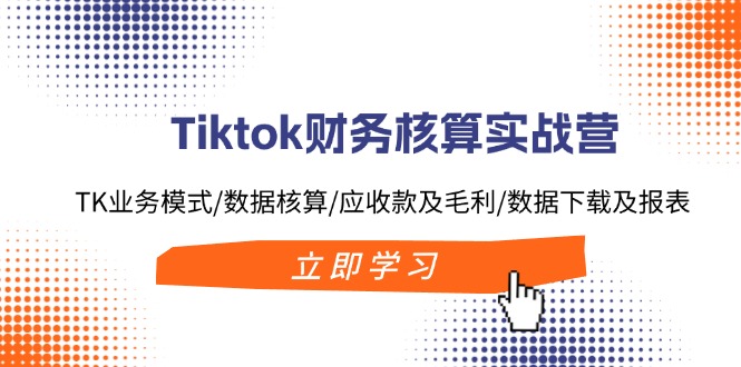 Tiktok财务核算实战营：TK业务模式/数据核算/应收款及毛利/数据下载及报表-全有网创