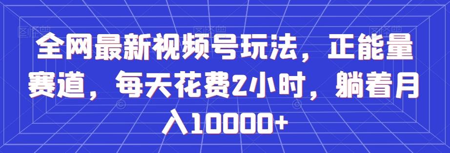 全网最新视频号玩法，正能量赛道，每天花费2小时，躺着月入10000+【揭秘】-全有网创