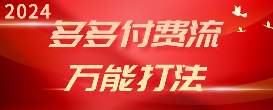2024多多付费流万能打法、强付费起爆、流量逻辑、高转化、高投产【揭秘】-全有网创