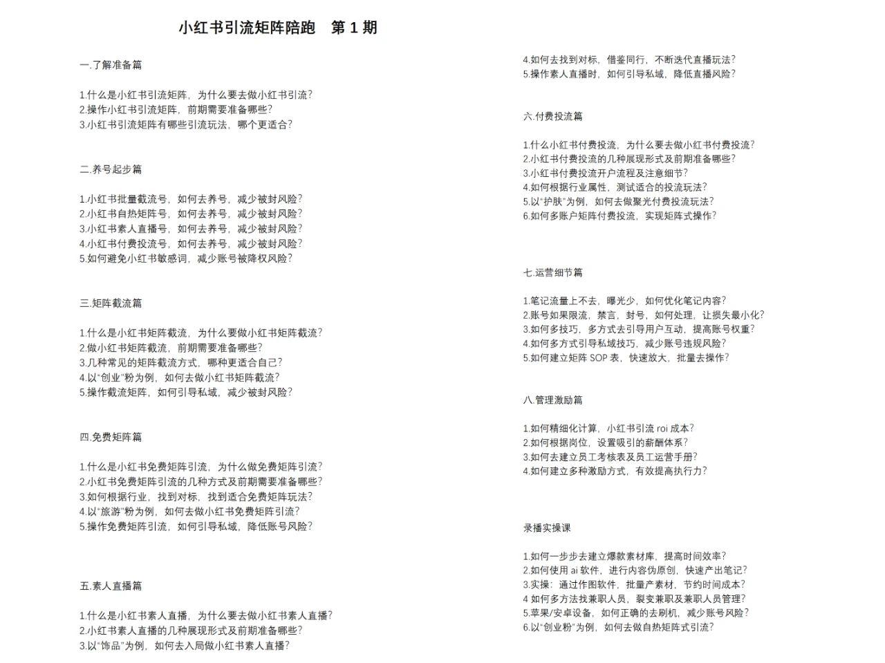 小红书矩阵引流训练营：0到1玩转小红书流量，在小红书上分得一杯羹-14节课-全有网创