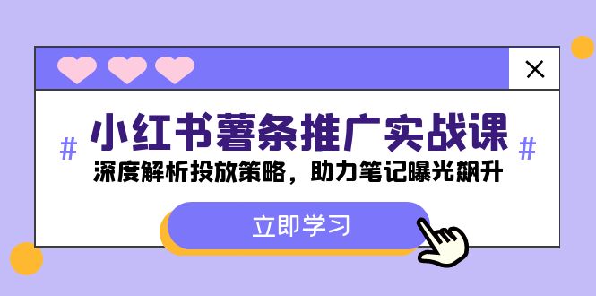 小红书-薯条推广实战课：深度解析投放策略，助力笔记曝光飙升-全有网创