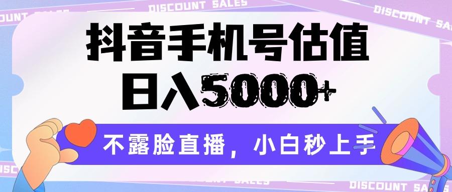 抖音手机号估值，日入5000+，不露脸直播，小白秒上手-全有网创