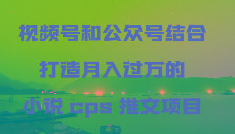 视频号和公众号结合打造月入过万的小说cps推文项目-全有网创