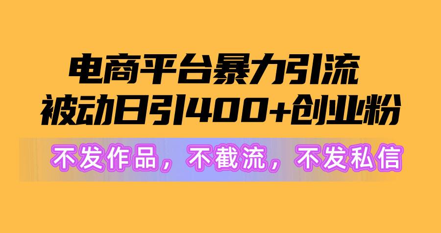 图片[1]-电商平台暴力引流,被动日引400+创业粉不发作品，不截流，不发私信-全有网创