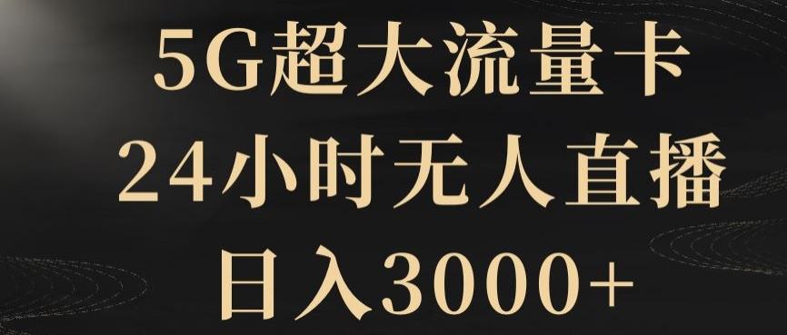 5G超大流量卡，24小时无人直播，日入3000+【揭秘】-全有网创