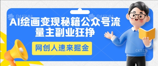 AI绘画变现秘籍:公众号流量主副业狂挣,网创人速来掘金-全有网创