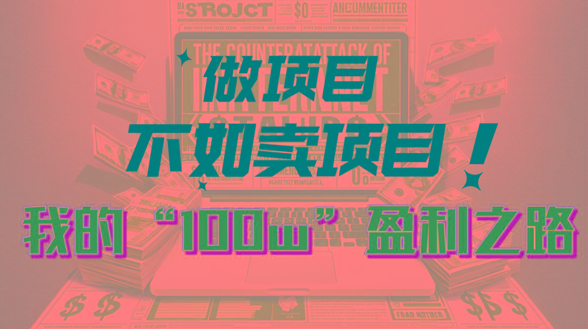 为什么做项目不如卖项目？我的100W+盈利之路-全有网创