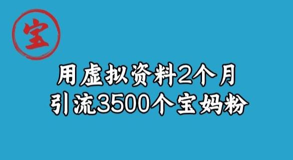 宝哥虚拟资料项目,2个月引流3500个宝妈粉-全有网创