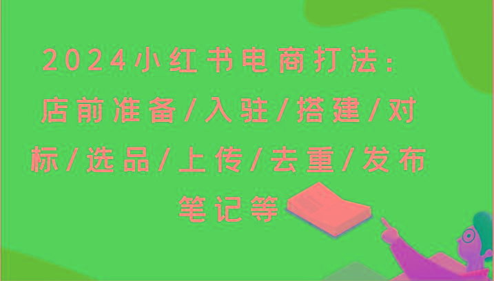 2024小红书电商打法：店前准备/入驻/搭建/对标/选品/上传/去重/发布笔记等-全有网创