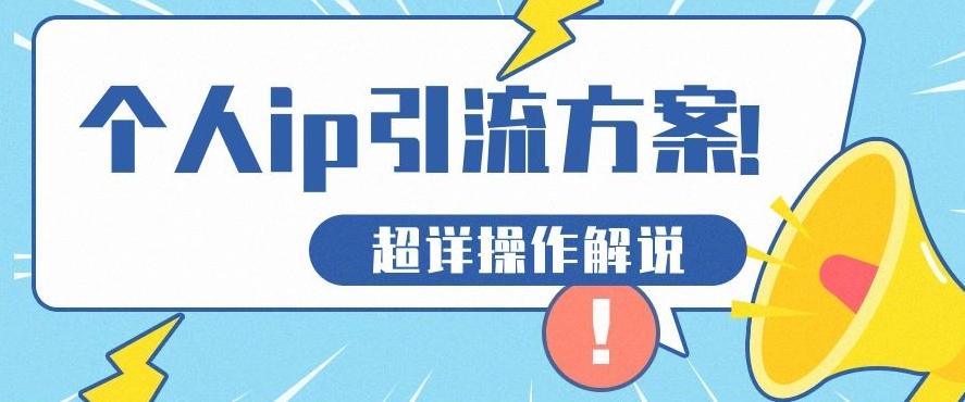 快速收藏，个人IP引流方案教程！让你轻松打造人设IP-全有网创