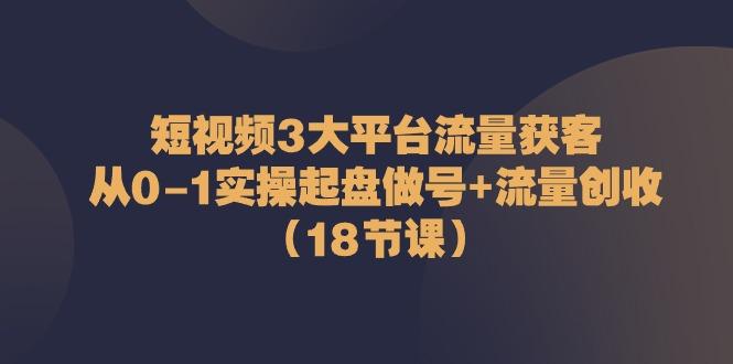 短视频3大平台流量获客：从0-1实操起盘做号+流量创收(18节课)-全有网创