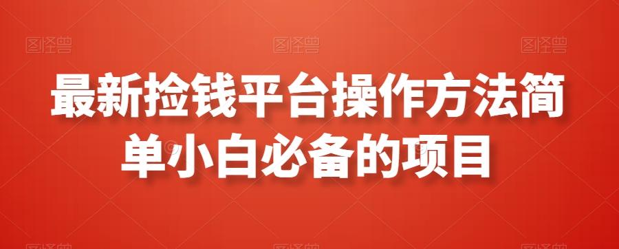 最新捡钱平台操作方法简单小白必备的项目-全有网创