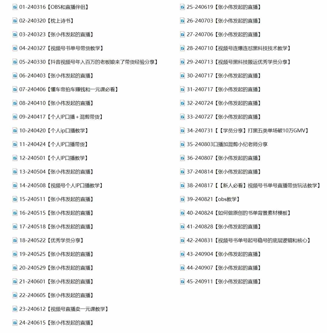 2024视频号最新带货实战课：无人直播/书单号卖货/个人IP口播 (附资料素材-全有网创