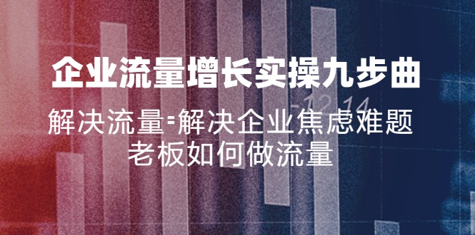 企业流量增长实战九步曲，解决流量=解决企业焦虑难题，老板如何做流量-全有网创