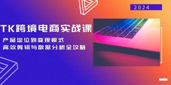 TK跨境电商实战课：产品定位到变现模式，高效剪辑与数据分析全攻略-全有网创