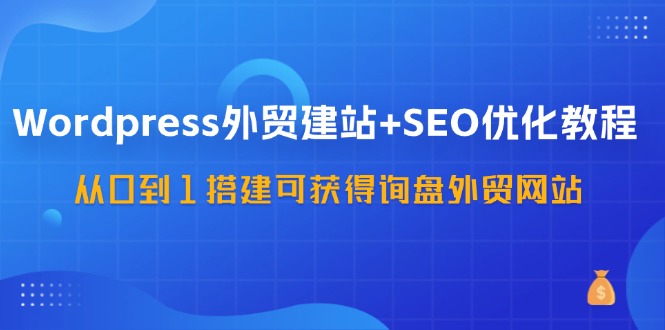 WordPress外贸建站+SEO优化教程，从0到1搭建可获得询盘外贸网站(57节课)-全有网创
