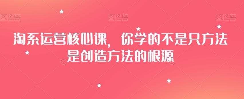 淘系运营核心课，你学的不是只方法是创造方法的根源-全有网创