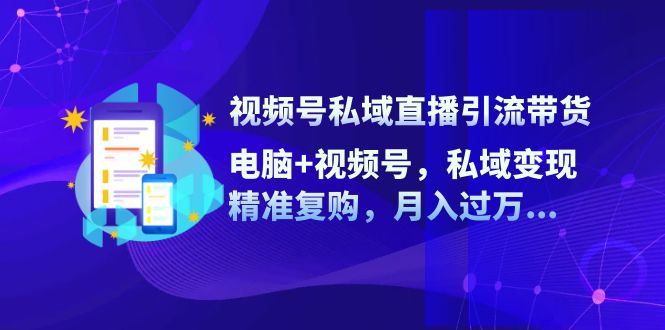 视频号私域直播引流带货：电脑+视频号，私域变现，精准复购，月入过万…-全有网创