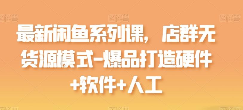 最新闲鱼系列课，店群无货源模式-爆品打造硬件+软件+人工-全有网创