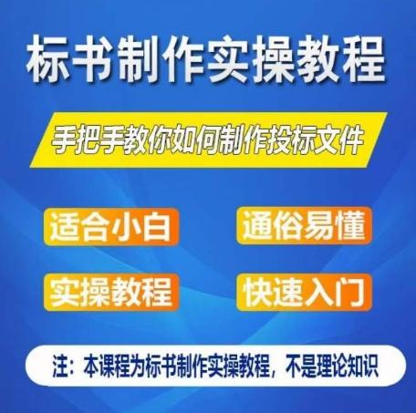 标书制作实操教程，手把手教你如何制作授标文件，零基础一周学会制作标书-全有网创