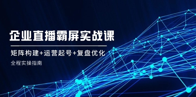 企业直播霸屏实战课：矩阵构建+运营起号+复盘优化，全程实操指南-全有网创