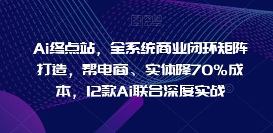 Ai终点站，全系统商业闭环矩阵打造，帮电商、实体降70%成本，12款Ai联合深度实战-全有网创