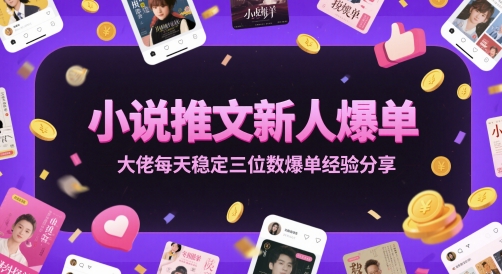 小说推文新人爆单大佬每天稳定三位数爆单经验分享-全有网创