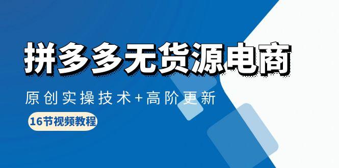 (10015期)拼多多无货源电商，原创实操技术+高阶更新(16节视频教程)-全有网创