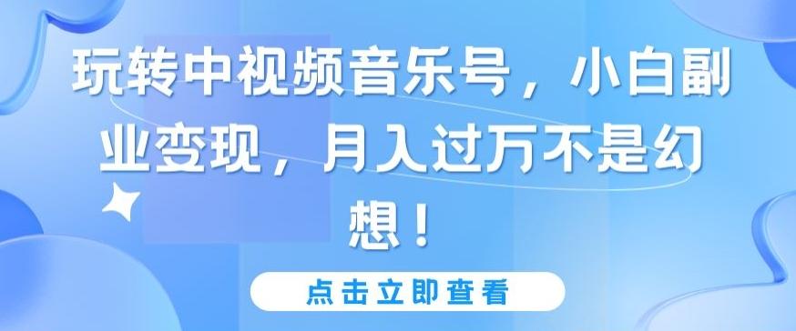 玩转中视频音乐号，小白副业变现，月入过万不是幻想【揭秘】-全有网创