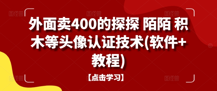 外面卖400的探探 陌陌 积木等头像认证技术(软件+教程)-全有网创