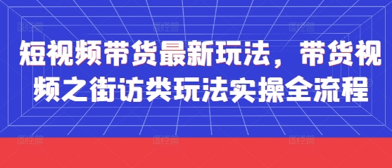 短视频带货最新玩法，带货视频之街访类玩法实操全流程-全有网创