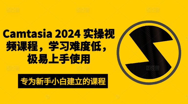 Camtasia 2024 实操视频课程，学习难度低，极易上手使用-全有网创