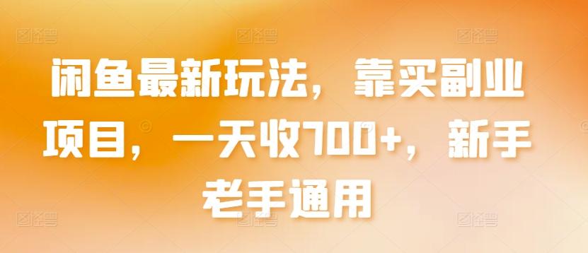 闲鱼最新玩法，靠买副业项目，一天收700+，新手老手通用【揭秘】-全有网创
