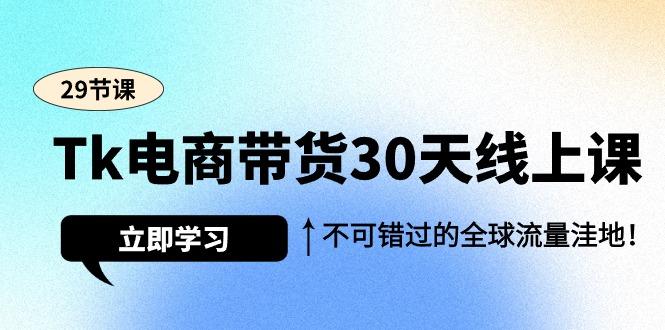 (9463期)Tk电商带货30天线上课,不可错过的全球流量洼地(29节课)-全有网创