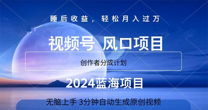 2024蓝海项目，3分钟自动生成视频，月入过万-全有网创