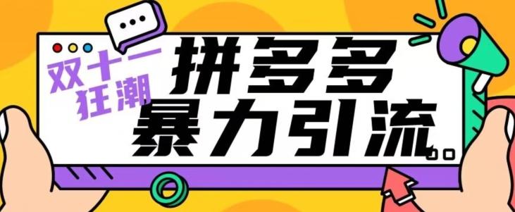 【首发】双十一拼多多暴力引流，日引300+微信-全有网创