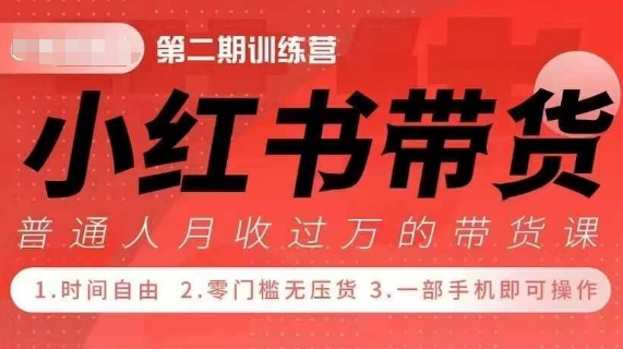 小Red书带货42天训练营 2.0版，宝妈+自由职+上班族+大学生，提高副业收入的大红利项目-全有网创