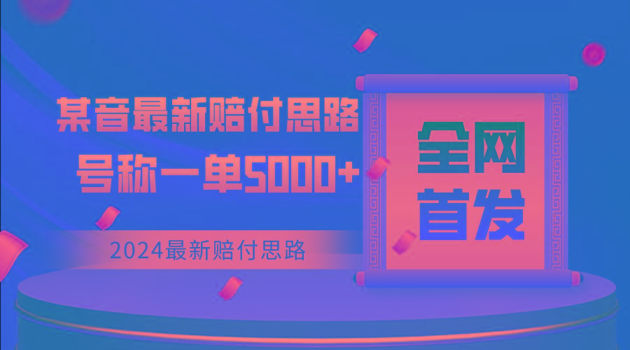 全网首发，2024最新某音赔付思路，号称一单收益5000+-全有网创